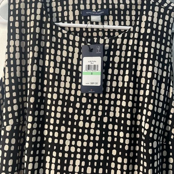 Tommy Hilfiger Black and White Sheath Midi Dress - Picture 2 of 5